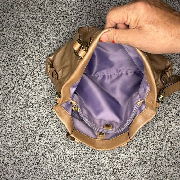 Coach Ashley Large Beige Leather Carryall Satchel Shoulder Bag - Picture 10 of 12